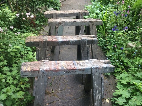 Four industrial wooden