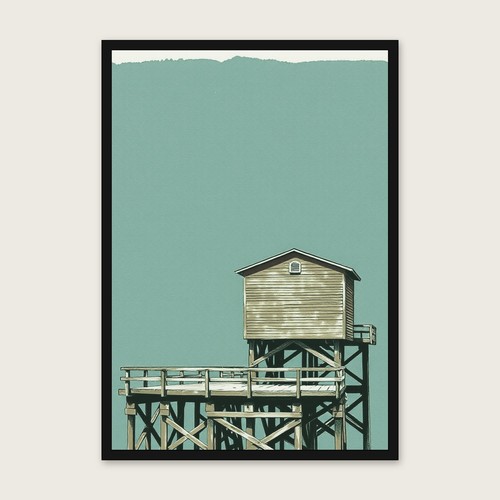 Wooden trestle jetty ink - a,