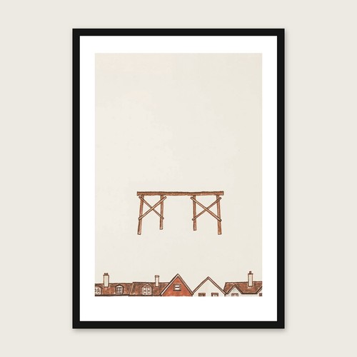 Framed pastel print a - print,