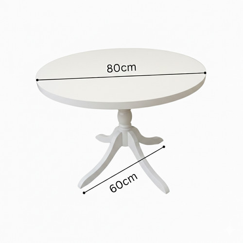 White round wooden dining - white,
