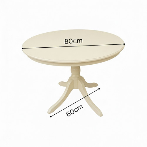 Cream round wooden dining - cream,