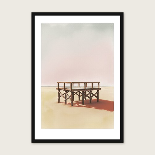 Wooden trestle jetty - wooden, wall