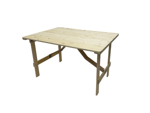 Wooden trestle table - , folds