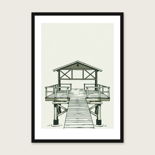Wooden trestle jetty - trestle,