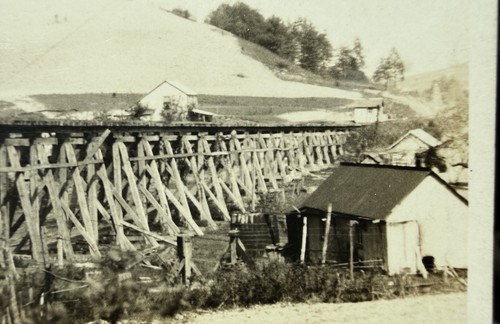 Wooden railroad trestle - trestle, bridge