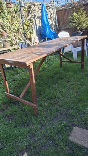 Vintage wooden folding - vintage, trestle
