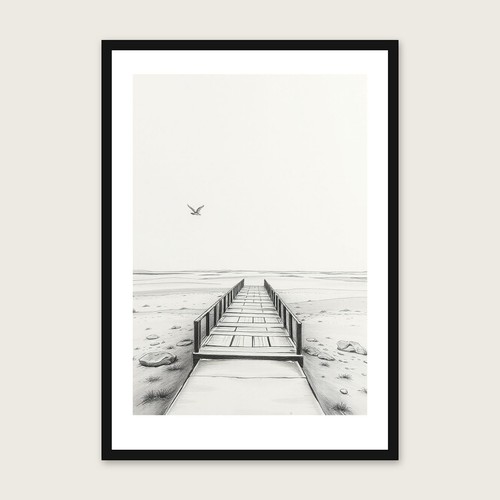 Wooden trestle jetty - wooden,