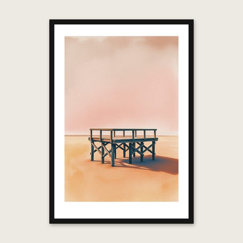 Wooden trestle jetty wall - a,