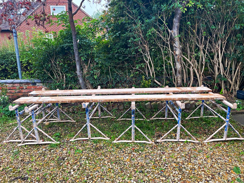 Folding steel work bench - steel,