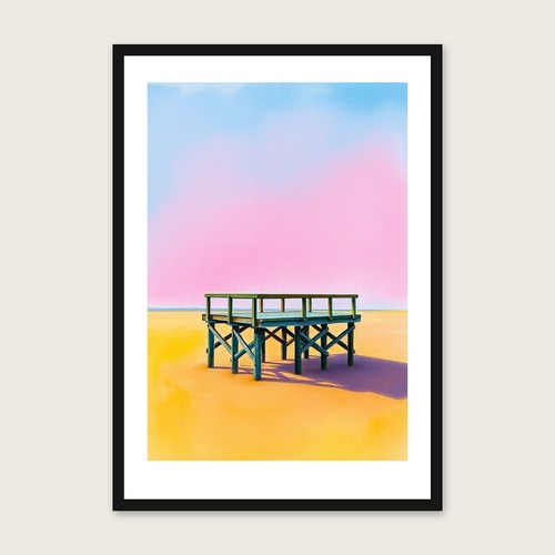 Pastel wooden trestle jetty - pastel,