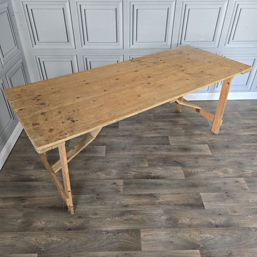 Vintage folding trestle table - trestle,