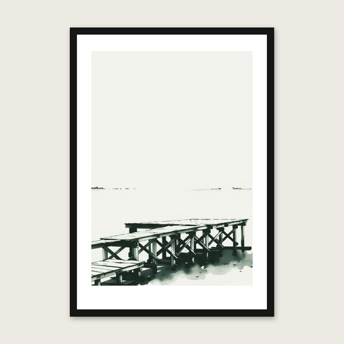 Wooden trestle jetty ink - wooden,